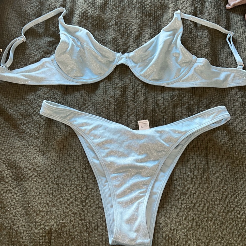 Hollister Blue Shimmer Bikini Set